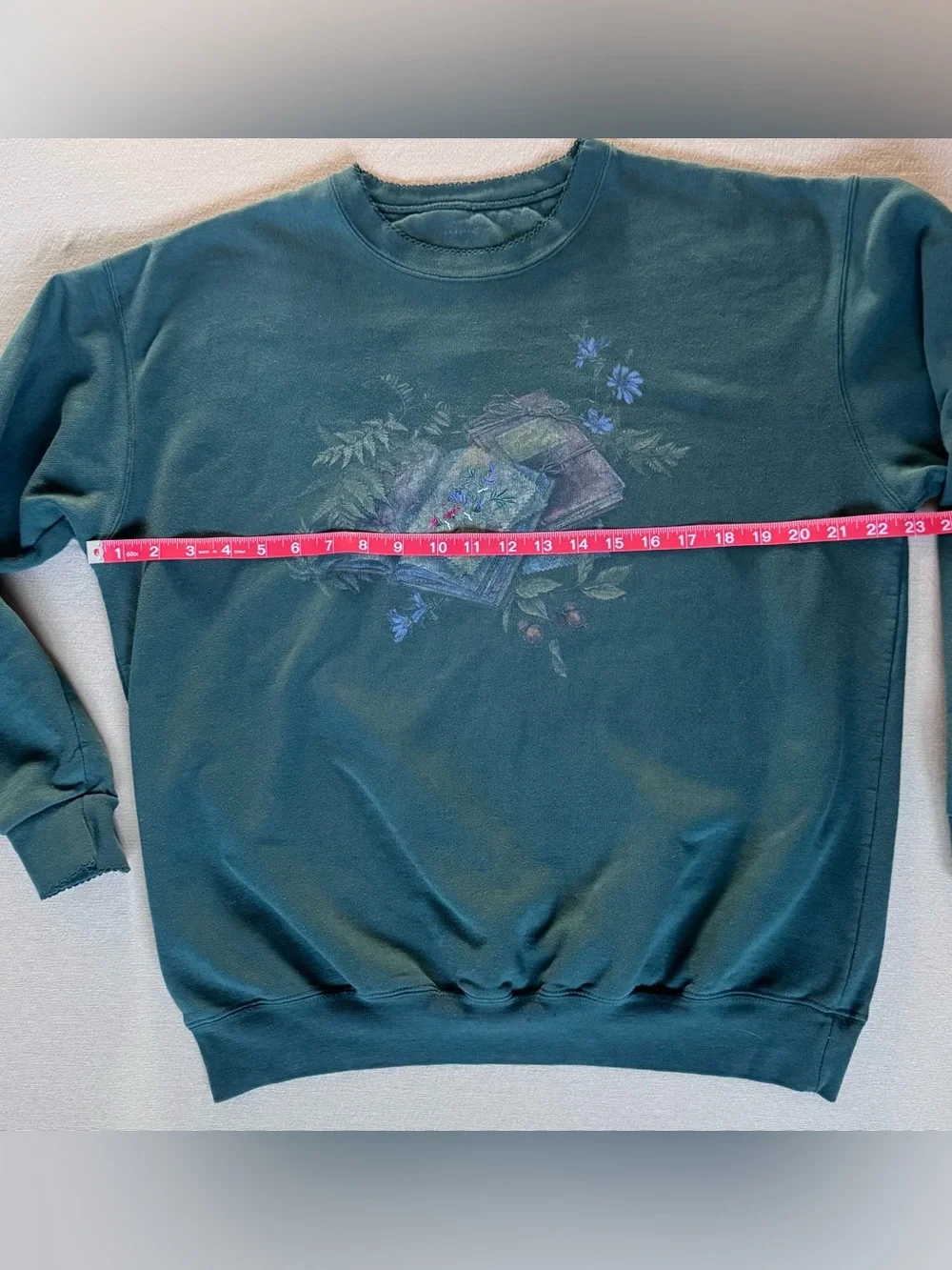 Vintage 90s Northern Reflections Forest Green Floral Cottagecore Crewneck